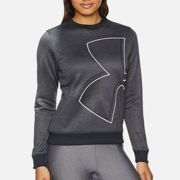 Under Armor Women's Sz M Coldgear Synthetic Wool Crew Logo Sweatshirt Sweater - Picture 1 of 6